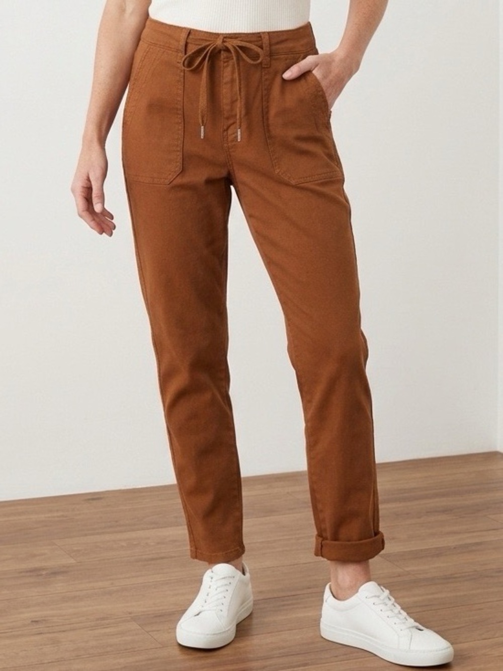 Rust Brown Drawstring Utility Pants